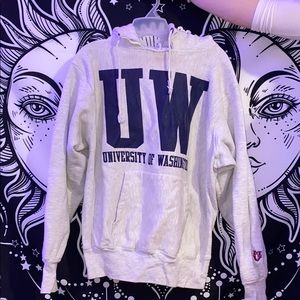 Vintage University of Washington Ash Color Hoodie